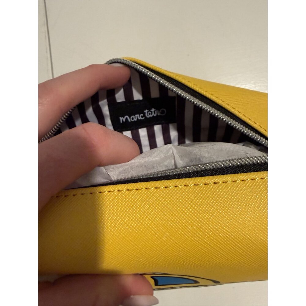 NWT Marc Tetro NYC Taxi Cosmetic Bag Pouch Yellow 7"x5"x3" [jb] - Picture 5 of 8